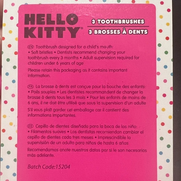 NWT Firefly Hello Kitty Toothbrushes ~ 3 pack - Picture 5 of 5